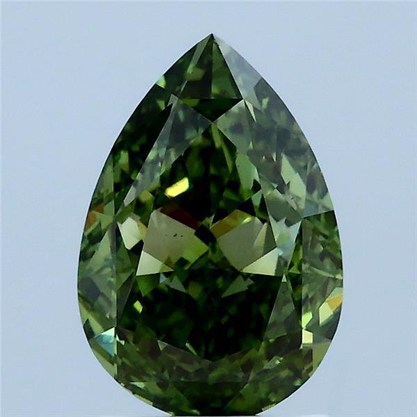 2.01 Carat Pear Shaped, Ideal Cut, FANCY VIVID GREEN Color, VS1 Clarity, IGI Certified Lab Grown Diamond