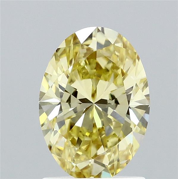 1.41 Carat Oval Shaped, Ideal Cut, FANCY INTENSE YELLOW Color, VS1 Clarity, IGI Certified Lab Grown Diamond