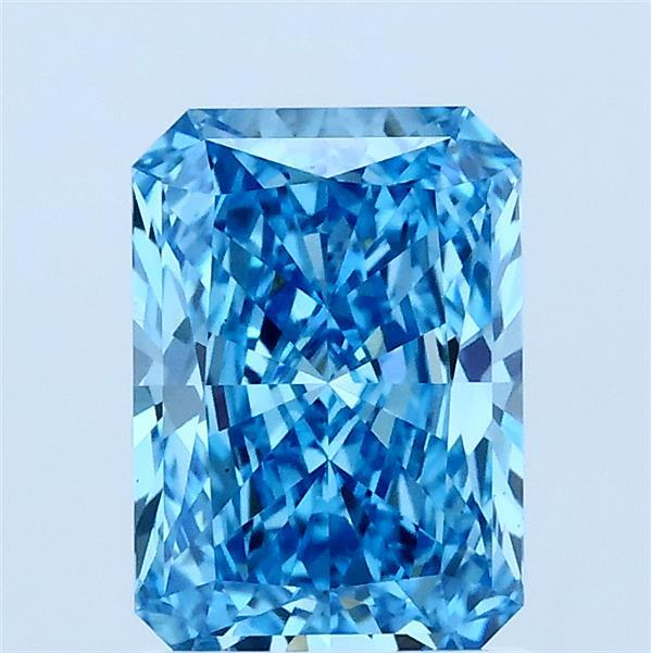 1.46 Carat Radiant Shaped, Ideal Cut, FANCY VIVID BLUE Color, VS1 Clarity, IGI Certified Lab Grown Diamond