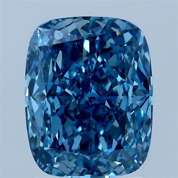 2.08 Carat Cushion Shaped, Ideal Cut, FANCY VIVID BLUE Color, VS1 Clarity, IGI Certified Lab Grown Diamond