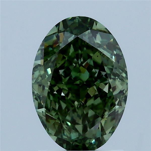 2.09 Carat Oval Shaped, Very Good Cut, FANCY VIVID GREEN Color, VS1 Clarity, IGI Certified Lab Grown Diamond