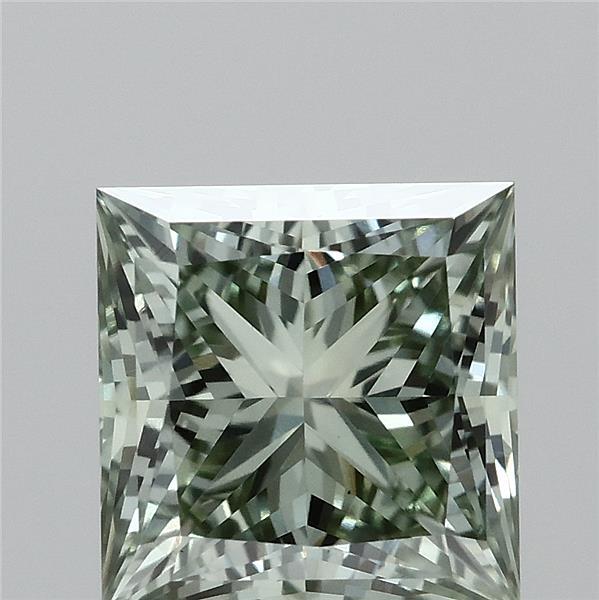 1.57 Carat Princess Shaped, Ideal Cut, FANCY VIVID GREEN Color, VS1 Clarity, IGI Certified Lab Grown Diamond