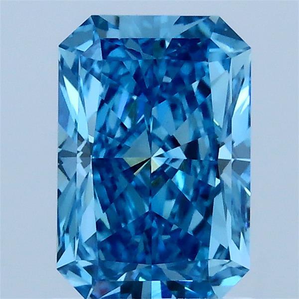 1.50 Carat Radiant Shaped, Ideal Cut, FANCY VIVID BLUE Color, VS1 Clarity, IGI Certified Lab Grown Diamond