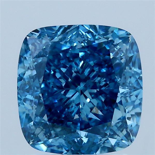 3.02 Carat Cushion Shaped, Ideal Cut, FANCY VIVID BLUE Color, SI1 Clarity, IGI Certified Lab Grown Diamond