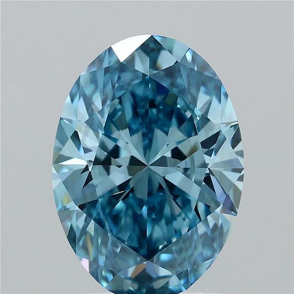1.90 Carat Oval Shaped, Ideal Cut, FANCY VIVID BLUE Color, VS2 Clarity, IGI Certified Lab Grown Diamond