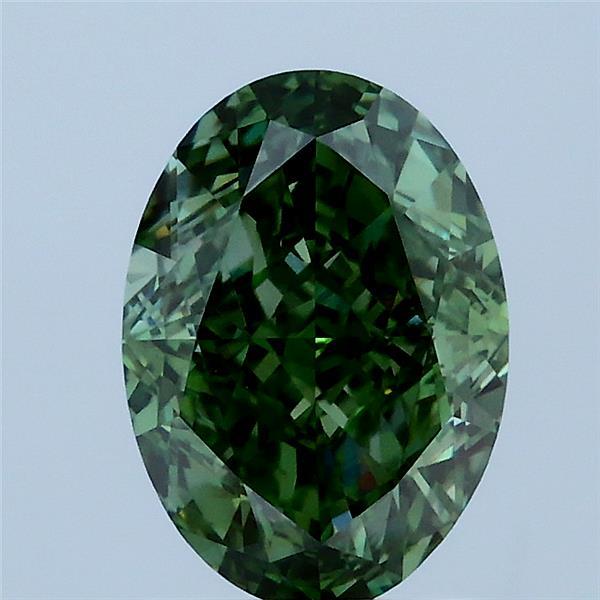 2.00 Carat Oval Shaped, Excellent Cut, FANCY VIVID GREEN Color, VVS2 Clarity, IGI Certified Lab Grown Diamond