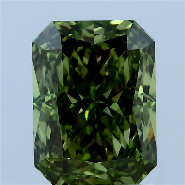 2.09 Carat Radiant Shaped, Excellent Cut, FANCY VIVID GREEN Color, VVS2 Clarity, IGI Certified Lab Grown Diamond