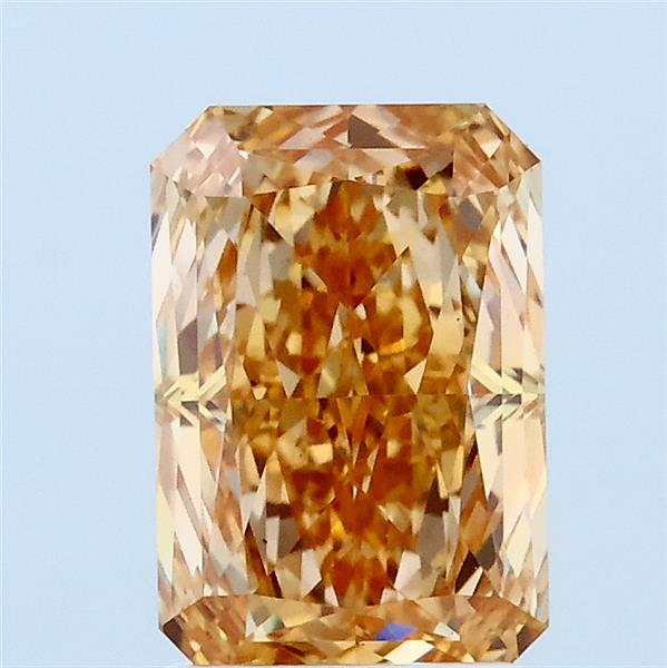 1.88 Carat Radiant Shaped, Excellent Cut, FANCY VIVID ORANGY YELLOW Color, VS1 Clarity, IGI Certified Lab Grown Diamond