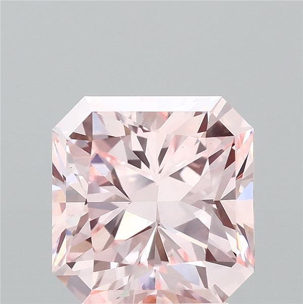 2.94 Carat Radiant Shaped, Excellent Cut, FANCY INTENSE PINK Color, VS1 Clarity, IGI Certified Lab Grown Diamond