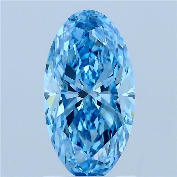 1.56 Carat Oval Shaped, Very Good Cut, FANCY VIVID BLUE Color, VS1 Clarity, IGI Certified Lab Grown Diamond