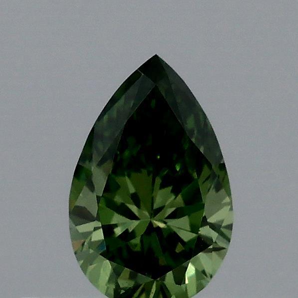 0.30 Carat Pear Shaped, Excellent Cut, FANCY VIVID GREEN Color, VVS2 Clarity, IGI Certified Lab Grown Diamond