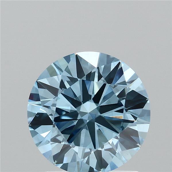 1.50 Carat Round Shaped, Excellent Cut, FANCY VIVID BLUE Color, VS2 Clarity, IGI Certified Lab Grown Diamond