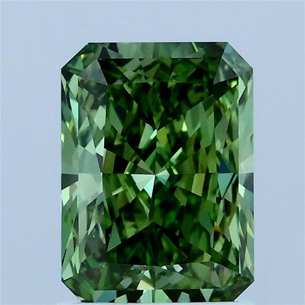 1.51 Carat Radiant Shaped, Ideal Cut, FANCY VIVID GREEN Color, VS1 Clarity, IGI Certified Lab Grown Diamond