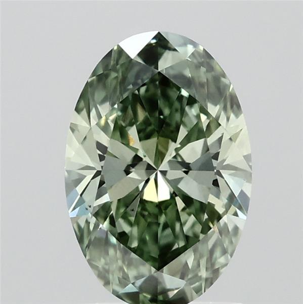 1.50 Carat Oval Shaped, Ideal Cut, FANCY VIVID GREEN Color, VS2 Clarity, IGI Certified Lab Grown Diamond