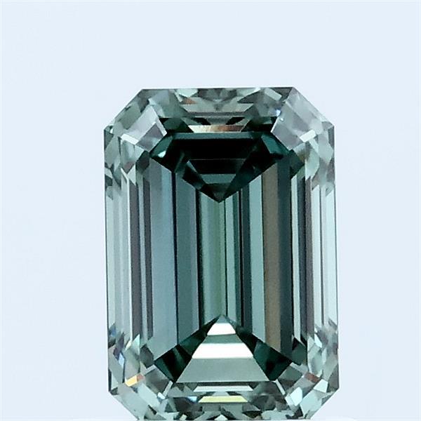 1.02 Carat Emerald Shaped, Ideal Cut, FANCY VIVID GREEN Color, VVS2 Clarity, IGI Certified Lab Grown Diamond