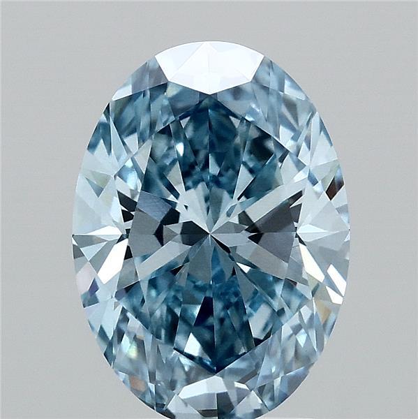 2.72 Carat Oval Shaped, Ideal Cut, FANCY VIVID BLUE Color, VS1 Clarity, IGI Certified Lab Grown Diamond