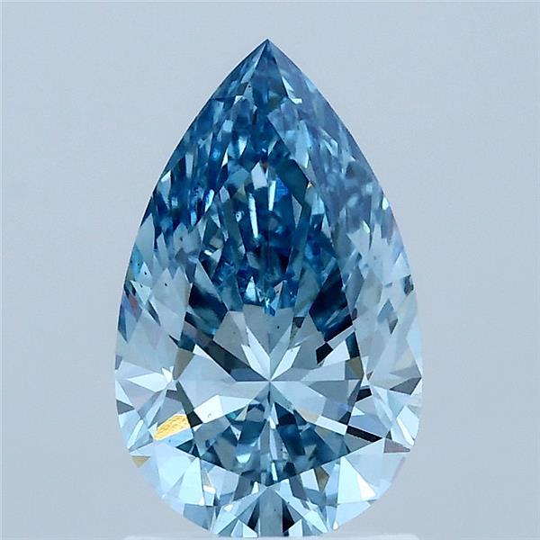 1.50 Carat Pear Shaped, Excellent Cut, FANCY VIVID BLUE Color, VS2 Clarity, IGI Certified Lab Grown Diamond