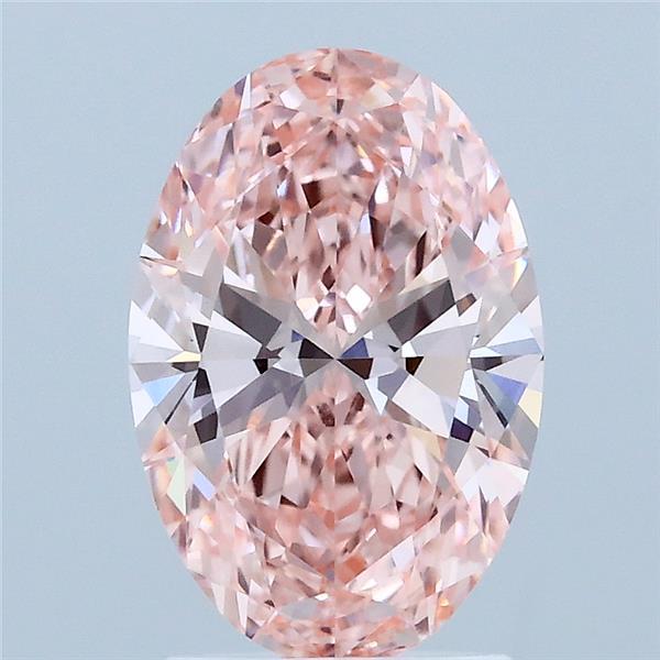 2.00 Carat Oval Shaped, Excellent Cut, FANCY VIVID PINK Color, VVS2 Clarity, IGI Certified Lab Grown Diamond