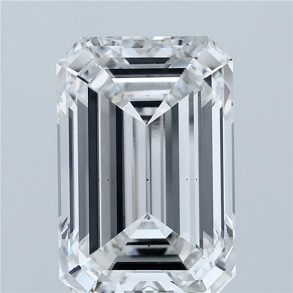 7.35 Carat Emerald Shaped, Ideal Cut, F Color, VS2 Clarity, IGI Certified Lab Grown Diamond