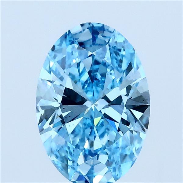 1.04 Carat Oval Shaped, Ideal Cut, FANCY VIVID BLUE Color, VS2 Clarity, IGI Certified Lab Grown Diamond