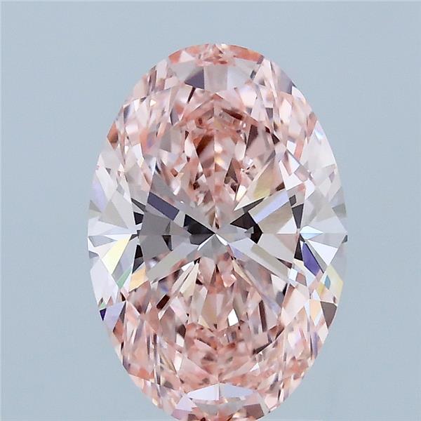 2.02 Carat Oval Shaped, Ideal Cut, FANCY VIVID PINK Color, VVS2 Clarity, IGI Certified Lab Grown Diamond