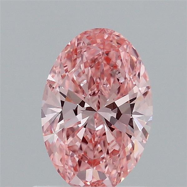 0.96 Carat Oval Shaped, Ideal Cut, FANCY VIVID PINK Color, VVS2 Clarity, IGI Certified Lab Grown Diamond