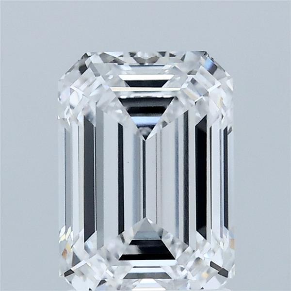 1.55 Carat Emerald Shaped, Ideal Cut, D Color, VVS2 Clarity, IGI Certified Lab Grown Diamond