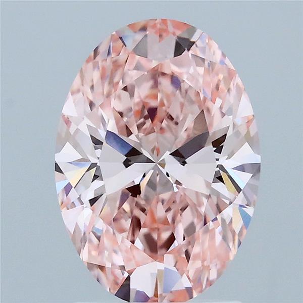 2.02 Carat Oval Shaped, Ideal Cut, FANCY VIVID PINK Color, VS1 Clarity, IGI Certified Lab Grown Diamond