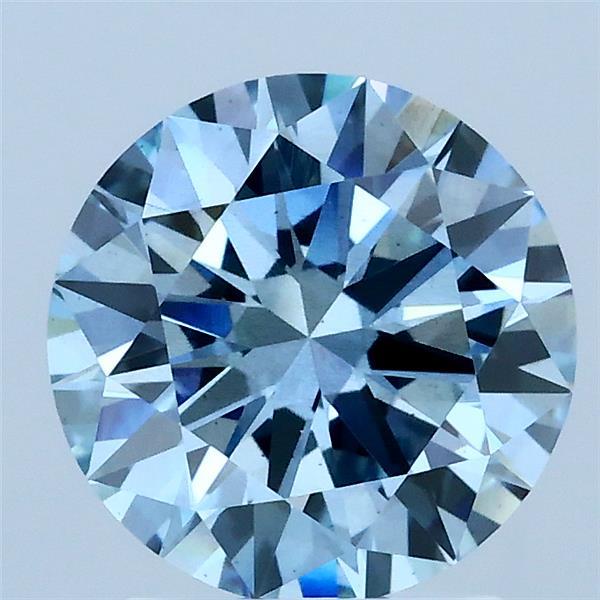 2.00 Carat Round Shaped, Excellent Cut, FANCY VIVID BLUE Color, SI1 Clarity, IGI Certified Lab Grown Diamond