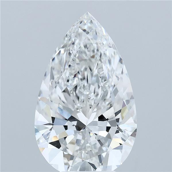 5.35 Carat Pear Shaped, Ideal Cut, E Color, VVS2 Clarity, IGI Certified Lab Grown Diamond