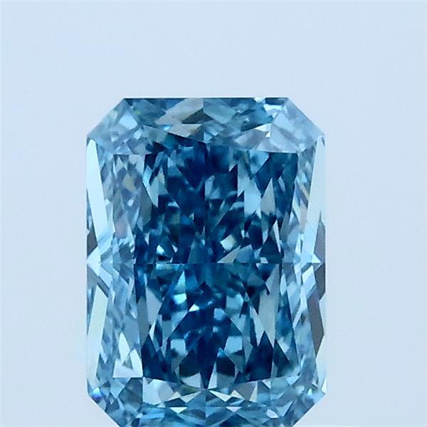 1.05 Carat Radiant Shaped, Ideal Cut, FANCY VIVID BLUE Color, VVS2 Clarity, IGI Certified Lab Grown Diamond