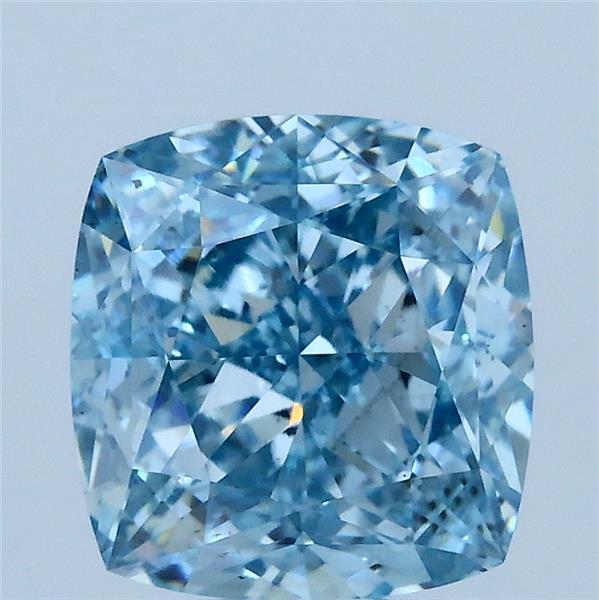 3.01 Carat Cushion Shaped, Ideal Cut, FANCY INTENSE BLUE Color, VS2 Clarity, IGI Certified Lab Grown Diamond