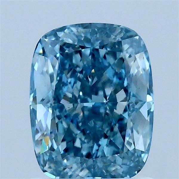 1.55 Carat Cushion Shaped, Ideal Cut, FANCY VIVID BLUE Color, VS1 Clarity, IGI Certified Lab Grown Diamond
