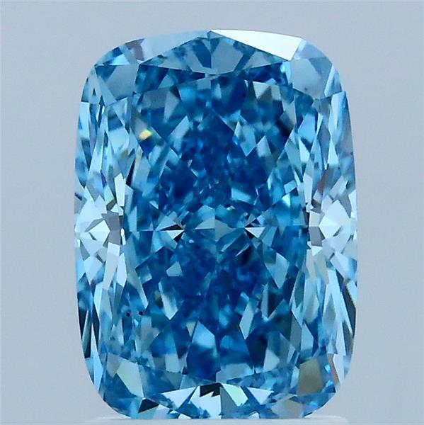 2.03 Carat Cushion Shaped, Excellent Cut, FANCY VIVID BLUE Color, VS1 Clarity, IGI Certified Lab Grown Diamond