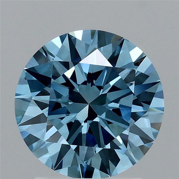 2.00 Carat Round Shaped, Excellent Cut, FANCY VIVID BLUE Color, VVS2 Clarity, IGI Certified Lab Grown Diamond