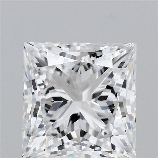 3.12 Carat Princess Shaped, Ideal Cut, D Color, VVS2 Clarity, IGI Certified Lab Grown Diamond