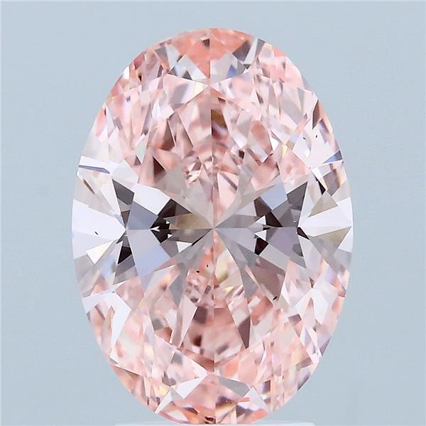 3.23 Carat Oval Shaped, Ideal Cut, FANCY VIVID PINK Color, VS1 Clarity, IGI Certified Lab Grown Diamond