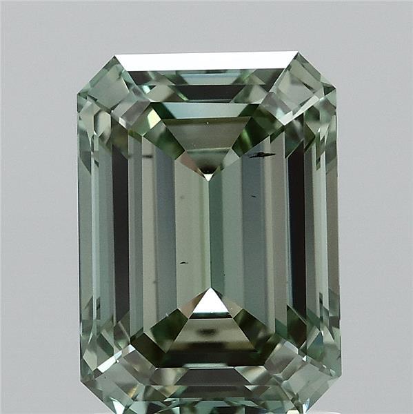 2.03 Carat Emerald Shaped, Ideal Cut, FANCY VIVID GREEN Color, VS2 Clarity, IGI Certified Lab Grown Diamond