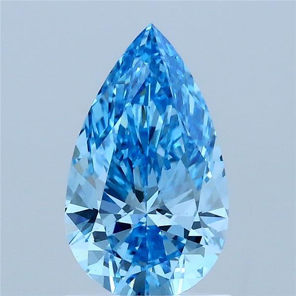 1.12 Carat Pear Shaped, Ideal Cut, FANCY VIVID BLUE Color, VS1 Clarity, IGI Certified Lab Grown Diamond