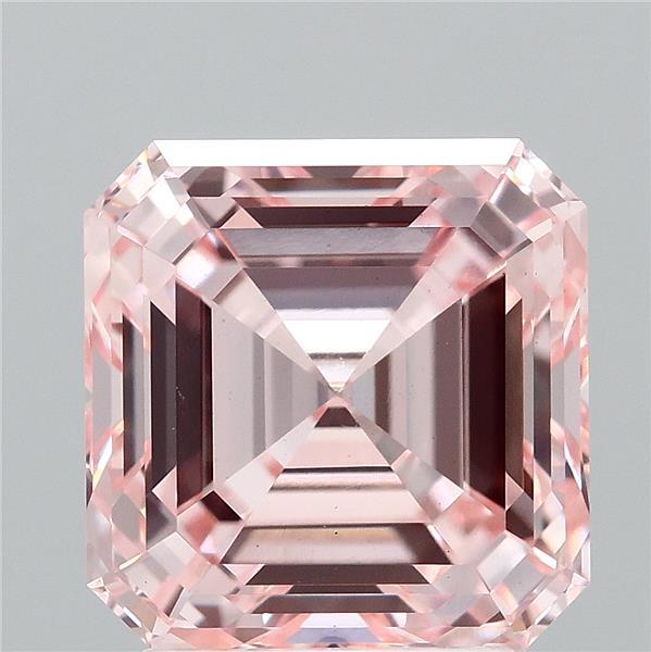 3.20 Carat Asscher Shaped, Ideal Cut, FANCY INTENSE PINK Color, VS1 Clarity, IGI Certified Lab Grown Diamond