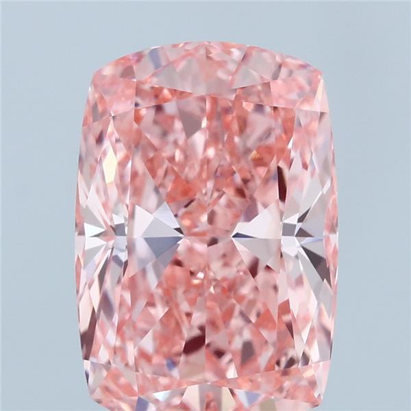 4.23 Carat Cushion Shaped, Ideal Cut, FANCY VIVID PINK Color, VVS2 Clarity, IGI Certified Lab Grown Diamond