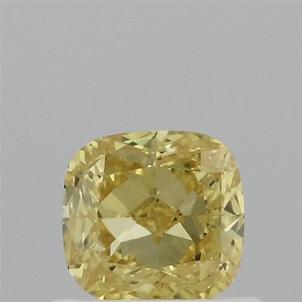 0.71 Carat Cushion Shaped, Ideal Cut, FANCY VIVID YELLOW Color, VS1 Clarity, IGI Certified Lab Grown Diamond
