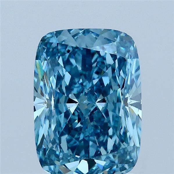 2.03 Carat Cushion Shaped, Ideal Cut, FANCY VIVID BLUE Color, VS2 Clarity, IGI Certified Lab Grown Diamond