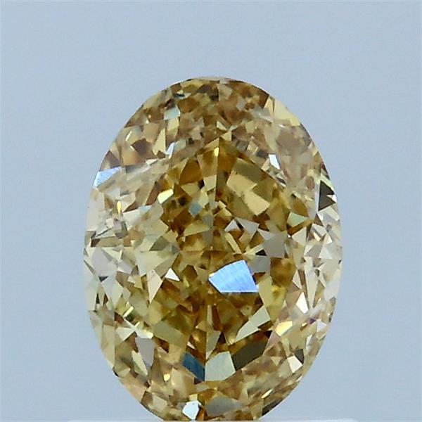 1.00 Carat Oval Shaped, Excellent Cut, FANCY INTENSE YELLOW Color, VS1 Clarity, IGI Certified Lab Grown Diamond