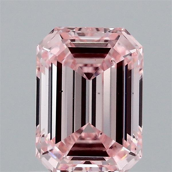 1.23 Carat Emerald Shaped, Ideal Cut, FANCY INTENSE PINK Color, VS2 Clarity, IGI Certified Lab Grown Diamond