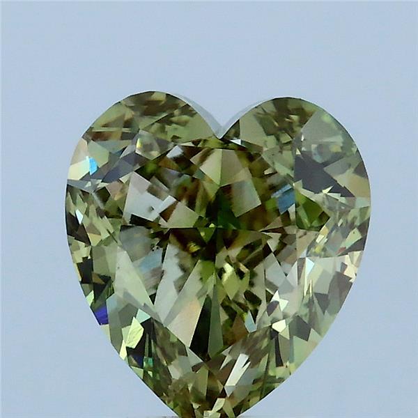 3.07 Carat Heart Shaped, Very Good Cut, FANCY INTENSE GREEN Color, VS1 Clarity, IGI Certified Lab Grown Diamond