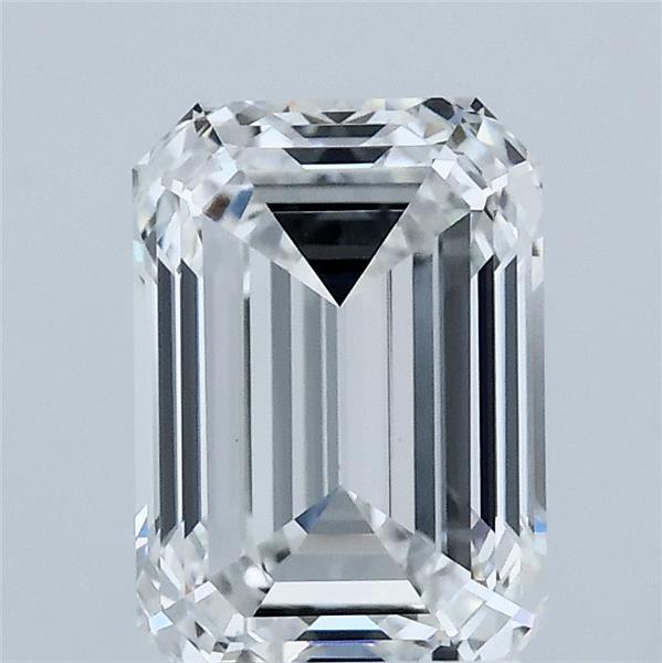 2.03 Carat Emerald Shaped, Ideal Cut, D Color, VVS2 Clarity, IGI Certified Lab Grown Diamond
