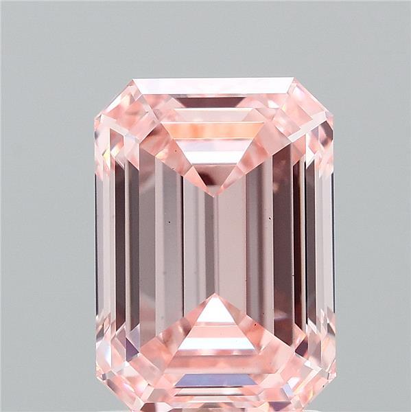 2.05 Carat Emerald Shaped, Ideal Cut, FANCY INTENSE PINK Color, VS1 Clarity, IGI Certified Lab Grown Diamond