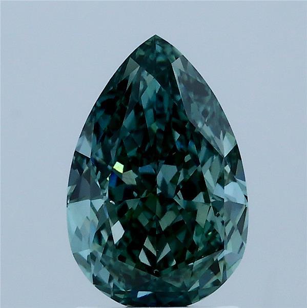 2.14 Carat Pear Shaped, Very Good Cut, FANCY VIVID GREEN Color, VS1 Clarity, IGI Certified Lab Grown Diamond