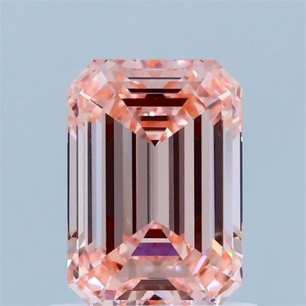 1.02 Carat Emerald Shaped, Ideal Cut, FANCY INTENSE PINK Color, VS1 Clarity, IGI Certified Lab Grown Diamond